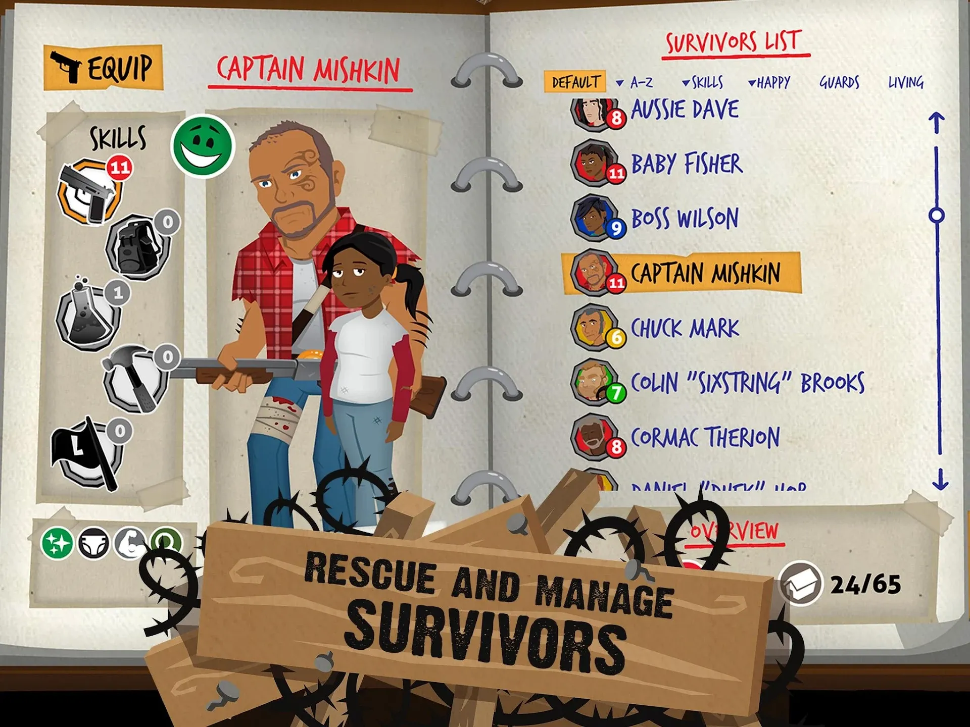 Screenshot 3: Gruppen-Management und Überlebende